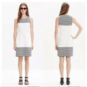 Madewell Black and White Verse Striped Sleeveless Dress Size Medium